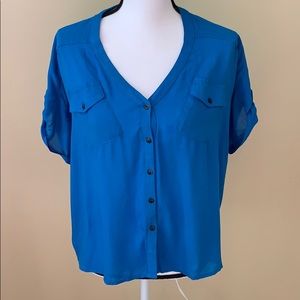 Anthropologie Royal Blue Blouse Size 0